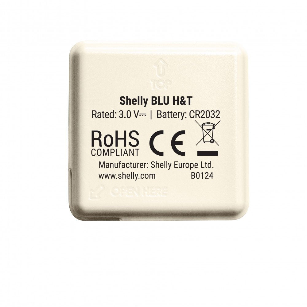 Bluetooth temperatūros ir drėgmės jutiklis Shelly Blu H&T dramblio kaulo sp.
