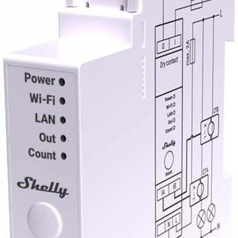 Vienfazis LAN/WiFi/Bluetooth energijos skaitiklis Shelly PRO EM - 50