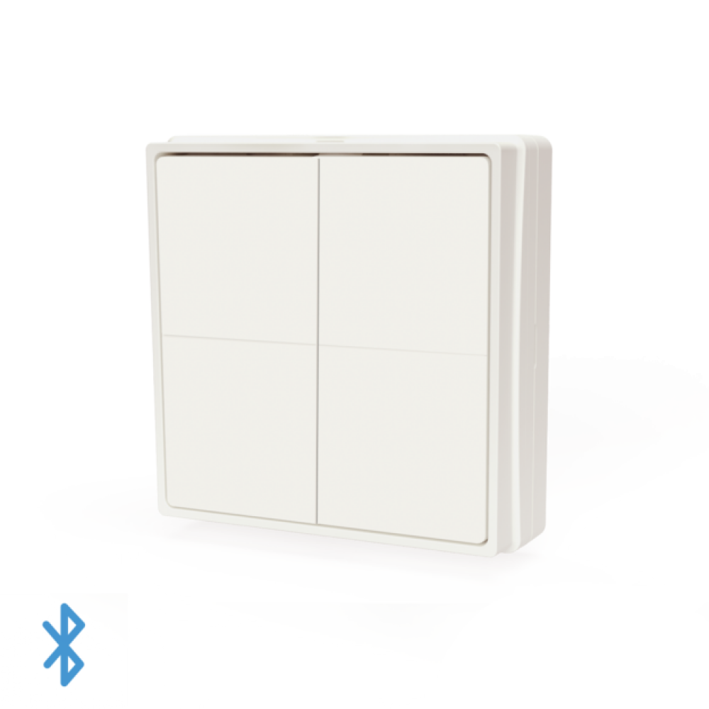Išmanusis keturių mygtukų Bluetooth jungiklis Shelly BLU Wall Switch 4 Legrand Adapter