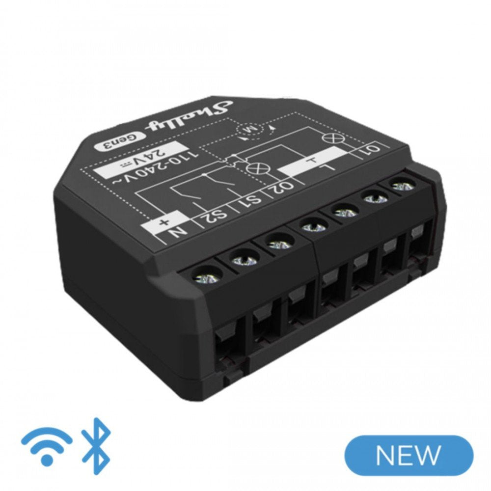 2 kanalų Wi-Fi relė su galios matavimu ir valdymu Shelly 2PM Gen3 x2