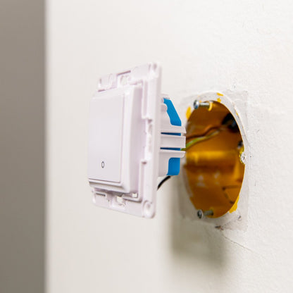 Sieninis jungiklis su 1 mygtuku baltos sp. Shelly wall switch 1