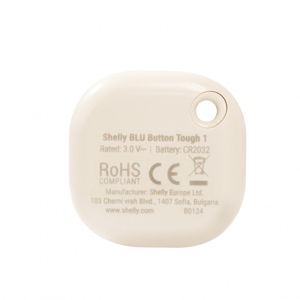 Bluetooth ryšiu valdomas išmanusis mygtukas Shelly Blu Button 1 Tough dramblio kaulo sp.