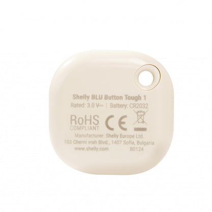 Bluetooth ryšiu valdomas išmanusis mygtukas Shelly Blu Button 1 Tough dramblio kaulo sp.
