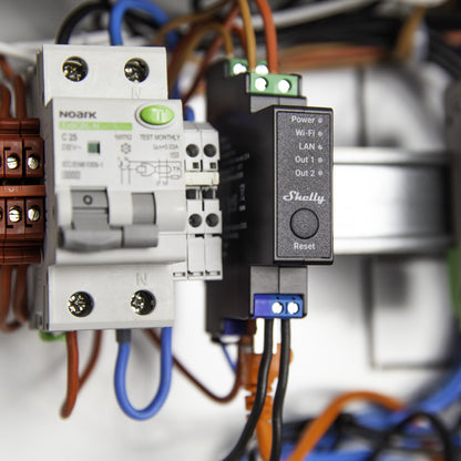 Išmanioji 2 kanalų relė su elektros sąnaudų matavimu Shelly Pro 2PM