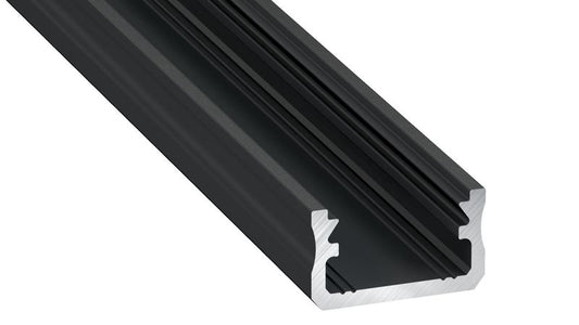 Profilis LED juostoms, aliuminis anoduotas juodas, paviršinis A, 3 metrai, Lumines