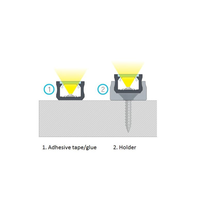 Profilis aliuminis anoduotas LED juostoms SLIM paviršinis, X, 1m LUMINES