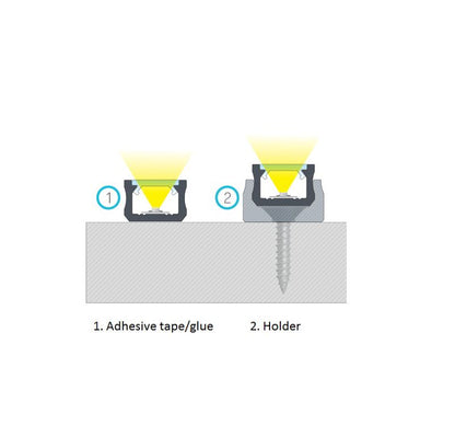 Profilis aliuminis anoduotas LED juostoms SLIM paviršinis, X, 1m LUMINES